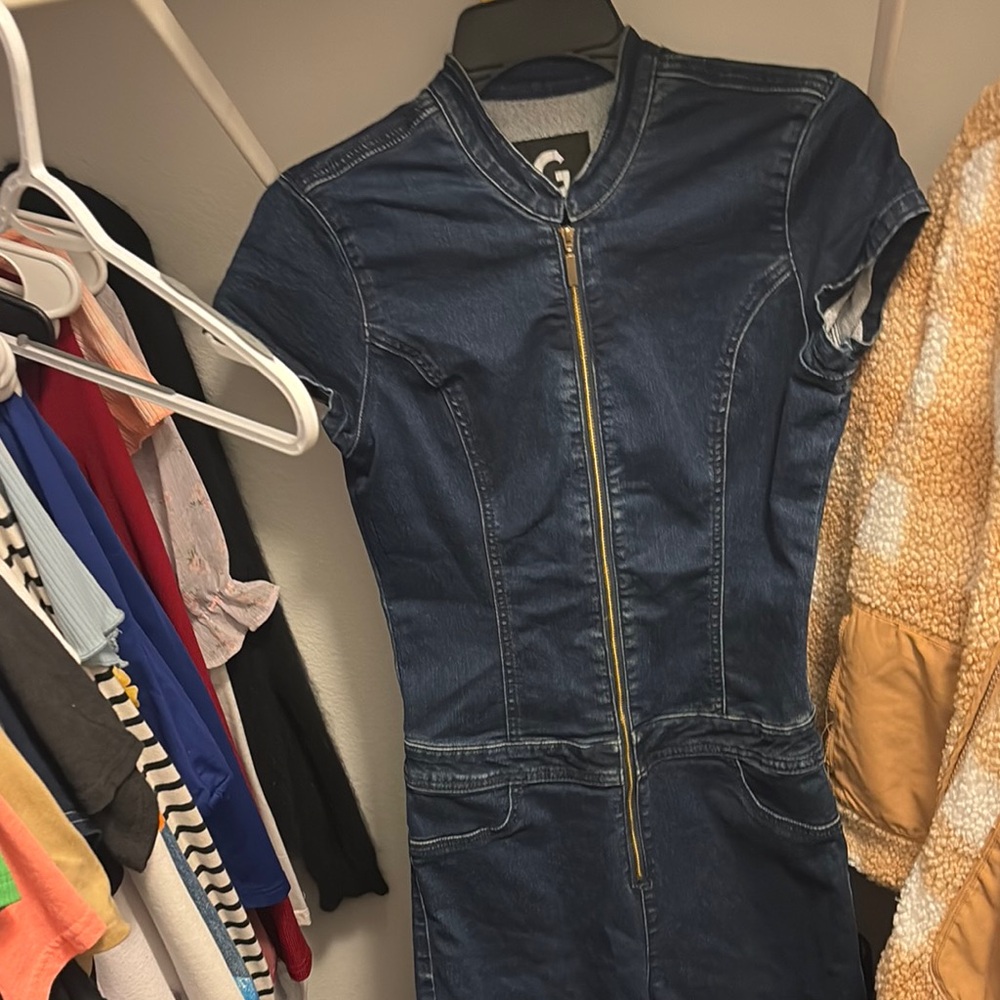 Denim Zip-Up Body Suit